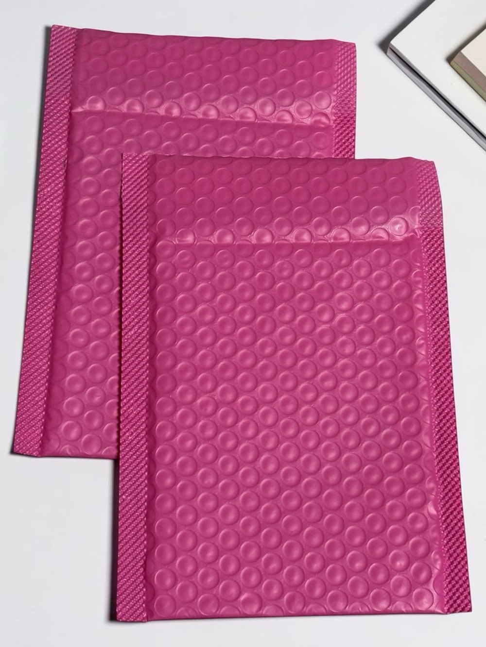 6”x5” Bright Pink Bubble Mailers - Pack of 10 plus 10 Thank You Stickers